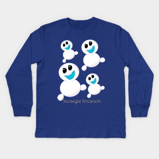 Snowgie Invasion Kids Long Sleeve T-Shirt